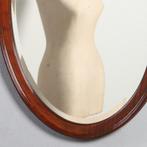 Zeer grote ovale spiegel facet geslepen ca 1900 No781921, Antiek en Kunst, Antiek | Spiegels, Ophalen of Verzenden