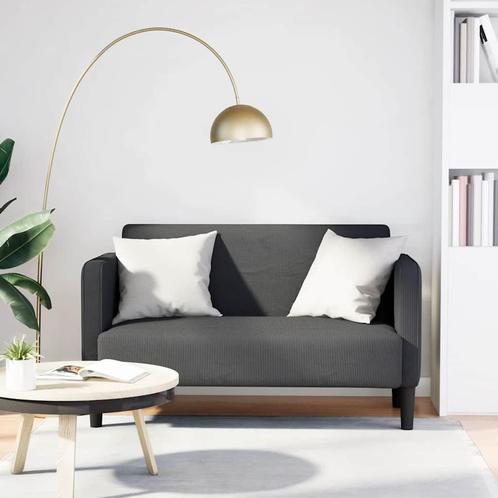 vidaXL Loveseat bank 109 cm corduroy stof donkergrijs, Huis en Inrichting, Banken | Bankstellen, Nieuw, Stof, Verzenden