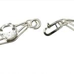 Zilveren armband gezet met zirconia stenen | 19 cm, Sieraden, Tassen en Uiterlijk, Gebruikt, Overige kleuren, Ophalen of Verzenden