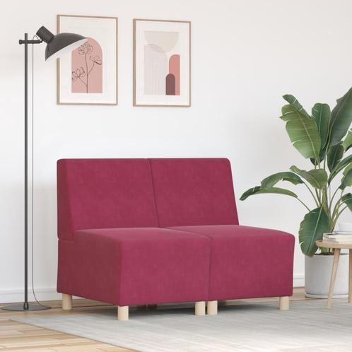 vidaXL Bankstoelen 2 pcs Wijnrood 55 x 74 x 82 cm Fluweel, Huis en Inrichting, Banken | Bankstellen, Nieuw, Minder dan 150 cm