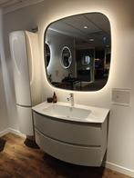 Badmeubel afgerond 100cm glans wit greeploos - 0032, Ophalen, Nieuw, 100 tot 150 cm, Wastafelkast