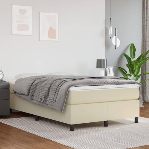 vidaXL Boxspringframe kunstleer crèmekleurig 120x200 cm, Huis en Inrichting, Slaapkamer | Bedden, 120 cm, 200 cm, Crème, Twijfelaar