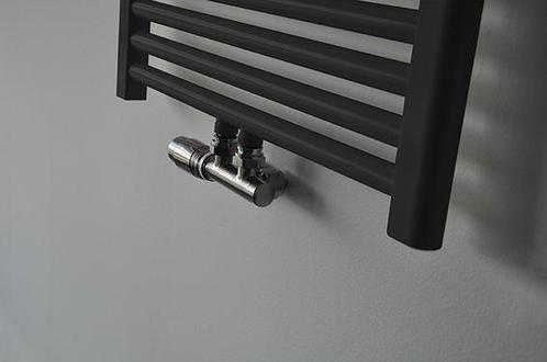 Riko Set thermostatisch onderblok, haaks-links, geborsteld s, Doe-het-zelf en Verbouw, Verwarming en Radiatoren, Radiator, Nieuw