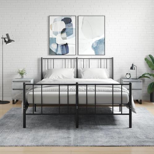 vidaXL Nachtkastjes 2 st 40x35x50 cm bewerkt hout betongrijs, Huis en Inrichting, Slaapkamer | Nachtkastjes, Nieuw, Minder dan 45 cm