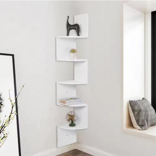 Zigzag hoekwandplank 5-laags zwevende wandplank 25x25x156 cm, Huis en Inrichting, Kasten | Wandmeubels, Nieuw, Verzenden