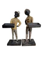 Pair of blackamoor business card holder statuette - Beeldje,