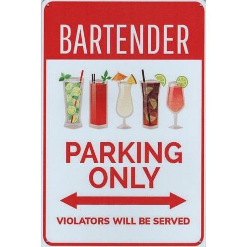 Wandbord -  Parking Only Bartender, Huis en Inrichting, Woonaccessoires | Wanddecoraties, Nieuw