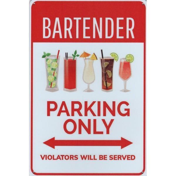 Wandbord -  Parking Only Bartender, Huis en Inrichting, Woonaccessoires | Wanddecoraties, Nieuw