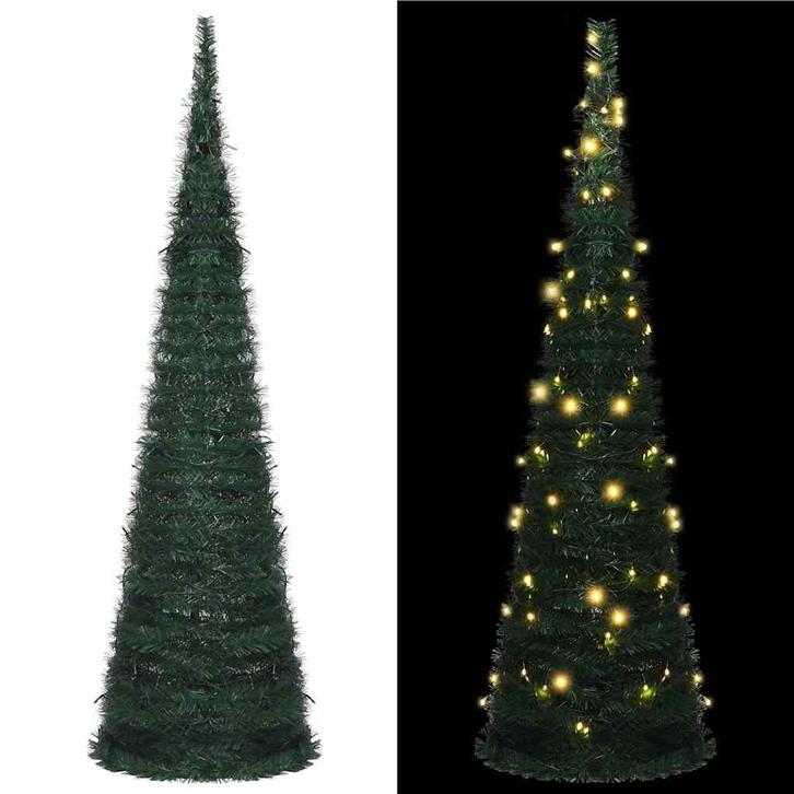 vidaXL Kunstkerstboom met verlichting pop-up 150 cm groen, Diversen, Kerst, Nieuw, Verzenden