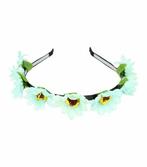 Haarband Diadeem Bloemen 3cm Mint Groen, Nieuw