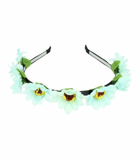 Haarband Diadeem Bloemen 3cm Mint Groen, Sieraden, Tassen en Uiterlijk, Uiterlijk | Haarverzorging