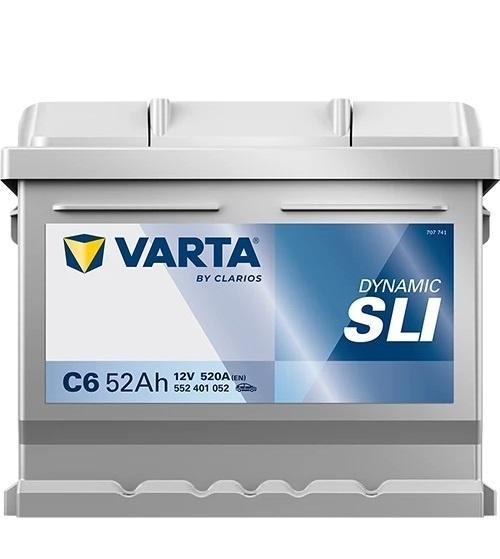 Varta Auto accu 12 volt 52 Ah SLI Dynamic type C6, Auto-onderdelen, Accu's en Toebehoren, Nieuw, Ophalen of Verzenden