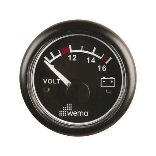 Bieden: Wema 0-16V battery volt meter display black - 110330, Watersport en Boten, Bootonderdelen, Motor en Techniek, Nieuw, Zeilboot of Motorboot