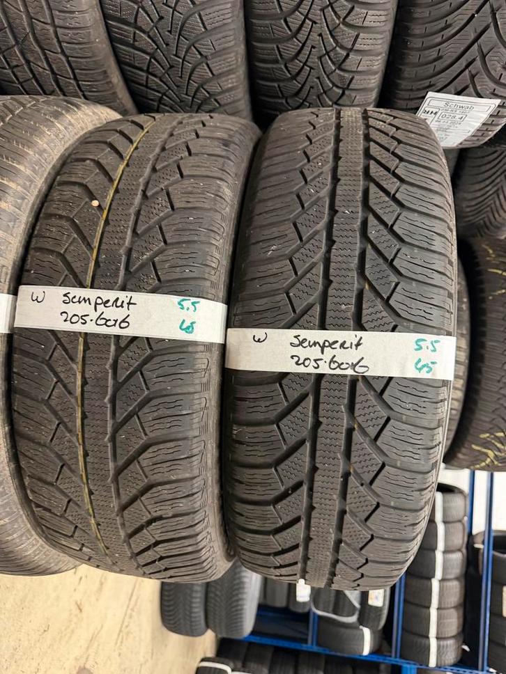 205-60-16 Semperit Winterbanden 5.5mm Incl Montage 205 60 16, Auto-onderdelen, Banden en Velgen, 16 inch, Winterbanden, 205 mm