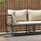 vidaXL Tuinhoekbank met beige kussens poly rattan, Tuin en Terras, Verzenden, Nieuw, Rotan