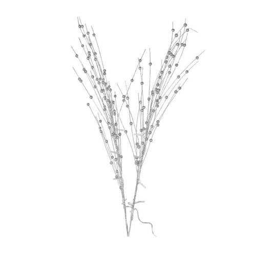 Zilveren glitter kunstbloemen kunsttak 76 cm met LED verli.., Huis en Inrichting, Kamerplanten, Ophalen of Verzenden