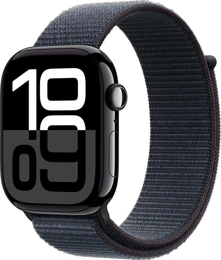 Apple Watch Series 10 46mm Zwart Sport Loop slimme horloges, Sieraden, Tassen en Uiterlijk, Smartwatches, Verzenden