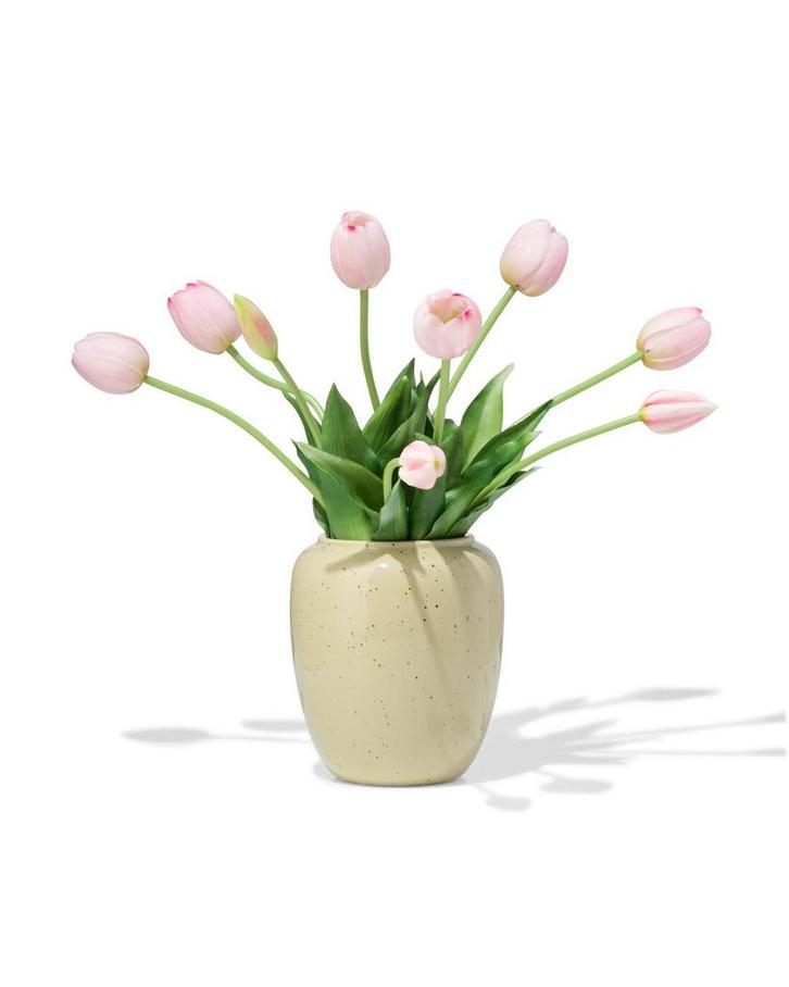 HEMA Vaas 15cm keramiek spikkels groen, Huis en Inrichting, Woonaccessoires | Vazen, Nieuw, Verzenden