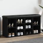 vidaXL Schoenenbank 102x32x50 cm bewerkt hout zwart, Verzenden, Nieuw