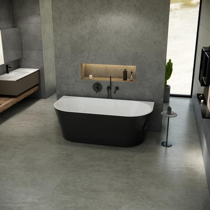 Half vrijstaand bad Lorenzo 170x80x58cm bi-color zwart/wit, Doe-het-zelf en Verbouw, Sanitair, Verzenden