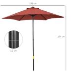 TRUUSK Parasol Ø196 Cm, Draaibare Parasol Met Kantelfunctie,, Verzenden, Nieuw
