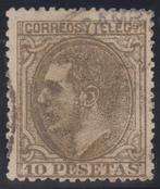Spanje 1879 - Alfonso XII. 10 pesetas, sepia oliva. - Edifil, Gestempeld