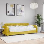 vidaXL Slaapbank met matras 90x200 cm fluweel geel, 90 cm, Eenpersoons, Verzenden, Nieuw