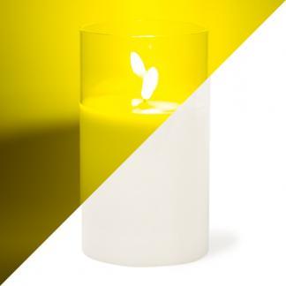 Led kaars | 18 cm | Lumineo (In glas, Timer, Wit), Huis en Inrichting, Woonaccessoires | Kandelaars en Kaarsen, Nieuw, Verzenden