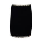 Jantje Korten • zwart kokerrok met licht bies • XS, Zwart, Nieuw, Maat 34 (XS) of kleiner, Verzenden