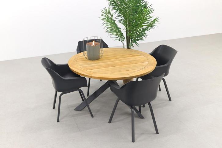 Hartman Sophie Element Xerix/Taste Prado 130 cm. - Ronde, Tuin en Terras, Tuinsets en Loungesets, Tuinset, Nieuw, Hout, Verzenden