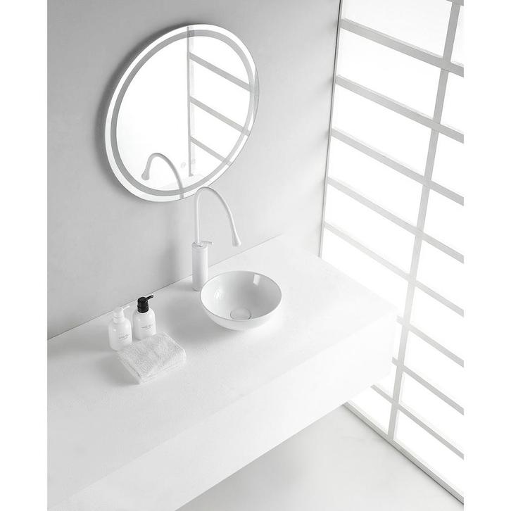 Wiesbaden Kimo Waskom Rond - 28x10cm - Keramiek - Glans Wit, Doe-het-zelf en Verbouw, Sanitair, Nieuw, Ophalen of Verzenden