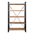 Boekenkast Mangohout Britt 120 cm, Huis en Inrichting, Kasten | Boekenkasten, 100 tot 150 cm, Nieuw, Industriële meubels, 25 tot 50 cm