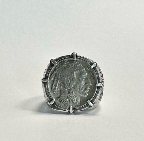 Zonder Minimumprijs - Ring Zilver - Testa Indiano 1935, Sieraden, Tassen en Uiterlijk, Ringen