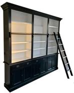 Boekenkast zwart met trap Reeuwijk 260 x 240cm, Huis en Inrichting, Ophalen of Verzenden, Nieuw