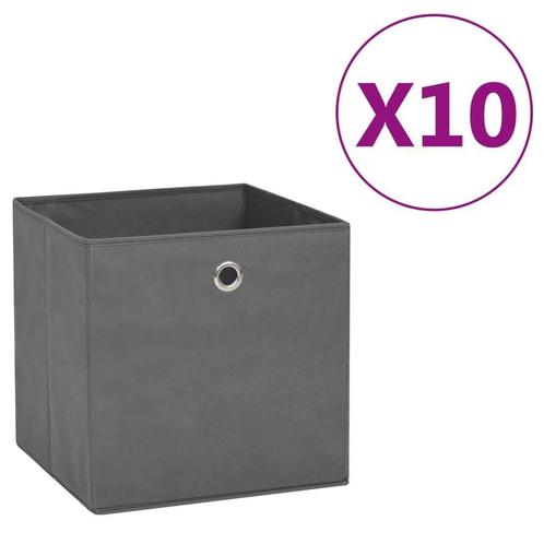Opbergboxen 10 stuks Grijs - OP = OP! - Inklapbaar, Huis en Inrichting, Woonaccessoires | Kisten, Minder dan 50 cm, Nieuw, Overige materialen