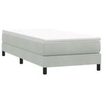 vidaXL Boxspring zonder matras fluweel lichtgrijs 90x210 cm, Verzenden, Nieuw, Grijs, Stof
