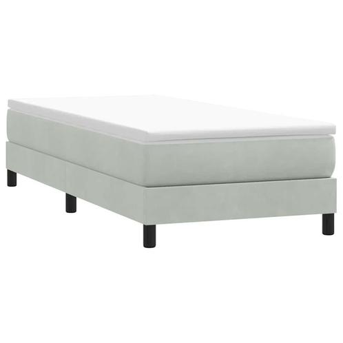 vidaXL Boxspring zonder matras fluweel lichtgrijs 90x210 cm, Huis en Inrichting, Slaapkamer | Bedden, Grijs, Nieuw, Stof, Verzenden