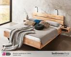 Houten bed Sula - 160x200 - eiken, Landelijk, industrieel, Bruin, Verzenden, 200 cm