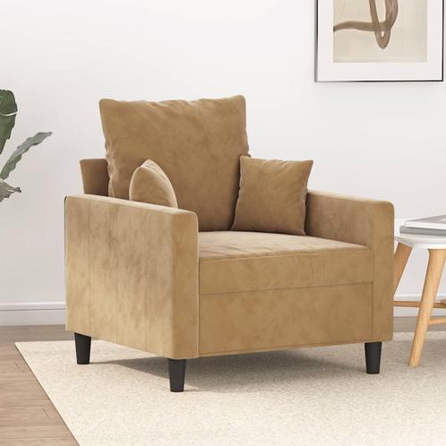 vidaXL Fauteuil 60 cm fluweel bruin, Huis en Inrichting, Banken | Bankstellen, Nieuw, Minder dan 150 cm, Stof, Eenpersoons, Verzenden