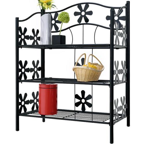 Staande plantenrek Mozaïek Zwart 60x30x70cm met 3 Planken, Huis en Inrichting, Stoelen, Nieuw, Verzenden