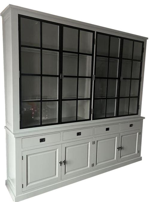 Buffetkast Soest lichtgrijs met stalen deuren 250 x 240cm, Huis en Inrichting, Kasten | Buffetkasten, Ophalen of Verzenden