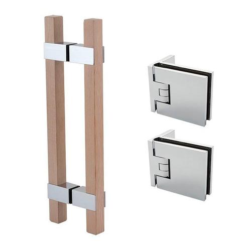 Flamea sauna set-RVS effect-RVS look-8mm glas, Doe-het-zelf en Verbouw, Hang- en Sluitwerk, Nieuw, Ophalen of Verzenden