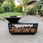 BBQ Plancha Grill Compañía - met hoes en houtopslag 60Ø, Tuin en Terras, Houtskoolbarbecues, Verzenden, Nieuw