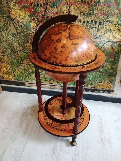 Globe bar - Hout - Globebar Barglobe, Antiek en Kunst, Kunst | Designobjecten