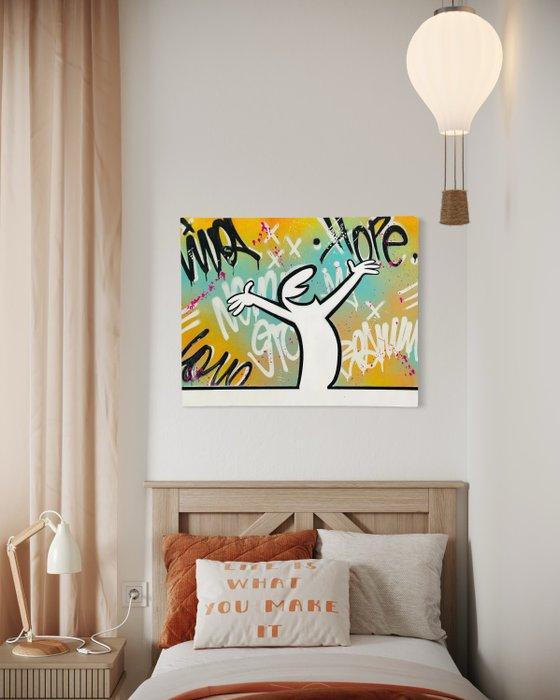 AIIROH - La Linea - Happy, Antiek en Kunst, Kunst | Designobjecten