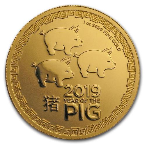 Gouden Niue - Lunar Year of the Pig (New Zealand) 1 oz 2019, Postzegels en Munten, Munten | Oceanië, Losse munt, Goud, Verzenden