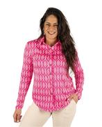 Roze/wit print travelstof blouse van By Swan, Kleding | Dames, Nieuw, Verzenden