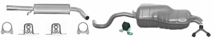 Complete uitlaat Einddemper + Middendemper Audi A3 / Seat Le, Auto-onderdelen, Uitlaatsystemen, Nieuw, Verzenden