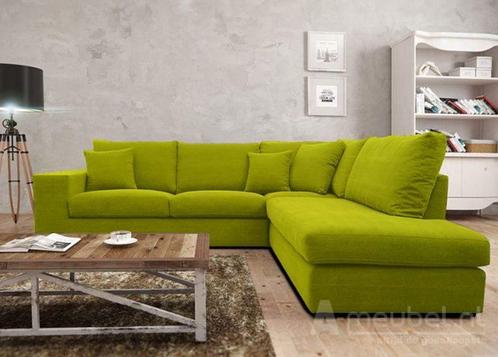 Hoekbank Gouda - hoekbanken - Groen, Huis en Inrichting, Banken | Sofa's en Chaises Longues, Nieuw, Stof