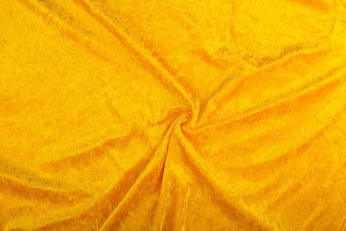 Velvet stof okergeel stof - 10m rol - Polyester stof, Hobby en Vrije tijd, Stoffen en Lappen, 200 cm of meer, Nieuw, 120 cm of meer